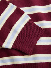 Knit Asymmetrical Neck Striped Sweater