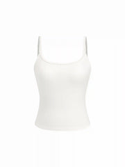 U-neckline Cami Top & Mid Rise Gingham Lace Drawstring Wide Leg Trousers Loungewear Set