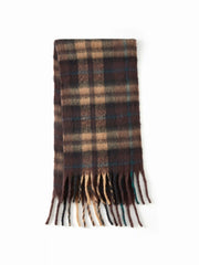 PLAID FRINGED SCARF