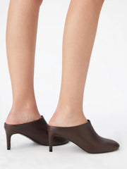 FAUX LEATHER MULE HEELS
