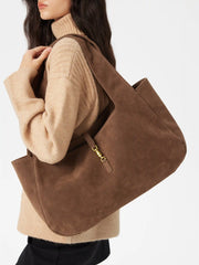 FAUX SUEDE TOTE BAG