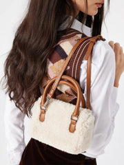MINI TWO-TONE FUZZY HANDBAG & CROSSBODY BAG