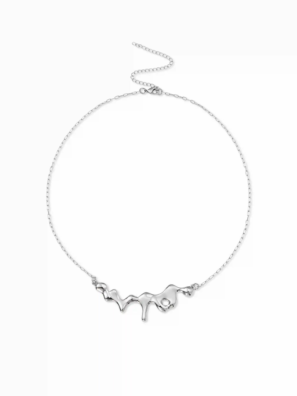 IRREGULAR LIQUID METAL PENDANT NECKLACE