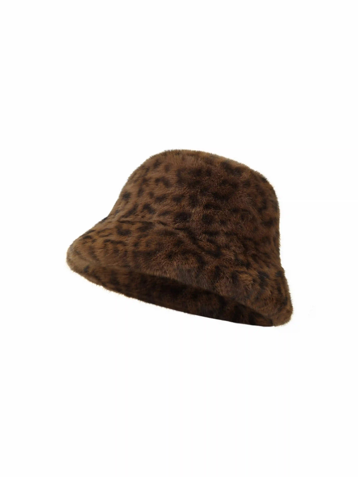 LEOPARD PRINT FUZZY BUCKET HAT