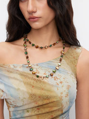 DOUBLE LAYER STONE BEADED NECKLACE