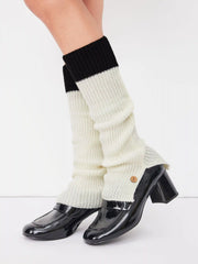 TWO-TONE BUTTON LEG WARMERS