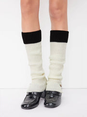 TWO-TONE BUTTON LEG WARMERS