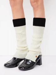 TWO-TONE BUTTON LEG WARMERS