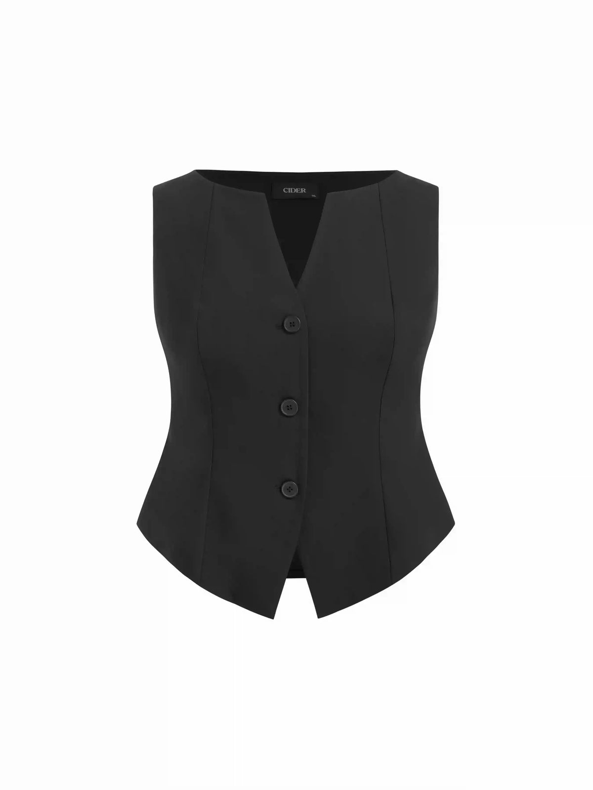 V-neck Button Blazer Vest Curve & Plus