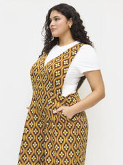 V-neck Floral Geometric Jumpsuit Curve & Plus