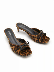 BOWKNOT LEOPARD PRINT HEELS