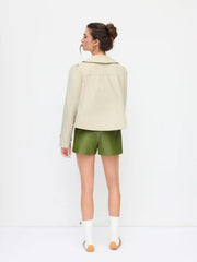 Peter Pan Collar Ruched Oversized Jacket