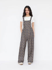 Floral Button Straight Leg Jumpsuit