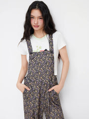 Floral Button Straight Leg Jumpsuit