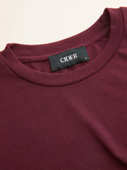 Round Neckline Ruched Metal Detail Long Sleeve Tee