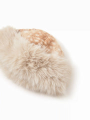 DEER PRINT FUZZY BUCKET HAT