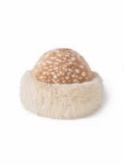 DEER PRINT FUZZY BUCKET HAT