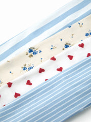 4PCS STRIPED & HEART & FLOWER HEADBAND SET