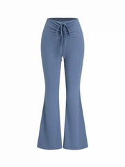 Mid Rise Solid Flared Long Active Leggings