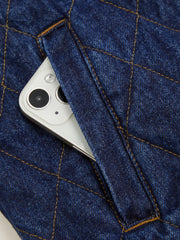 Thermal Collar Denim Jacket with Quilted Padded Lining