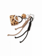 LEOPARD PRINT FUZZY BAG DECOR KEYCHAIN