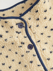 Fleece Stand Collar Two Tone Patchy Drawstring Oversized Sweatshirt Curve & Plus