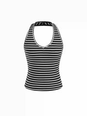 Two Piece Terry Asymmetrical Neck Crop Sweatshirt With Striped Tank Top