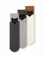 3 PAIRS CAT CREW SOCKS SET