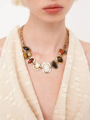 GEOMETRIC GEMSTONE NECKLACE