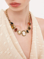 GEOMETRIC GEMSTONE NECKLACE