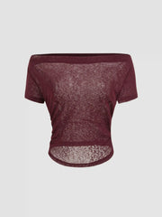 Off-shoulder Ruched Short Sleeve Tee & Cami Top