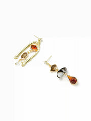 IRREGULAR GEMSTONE DROP EARRINGS
