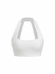 Square Neck Solid Active Bra With Removable Padding