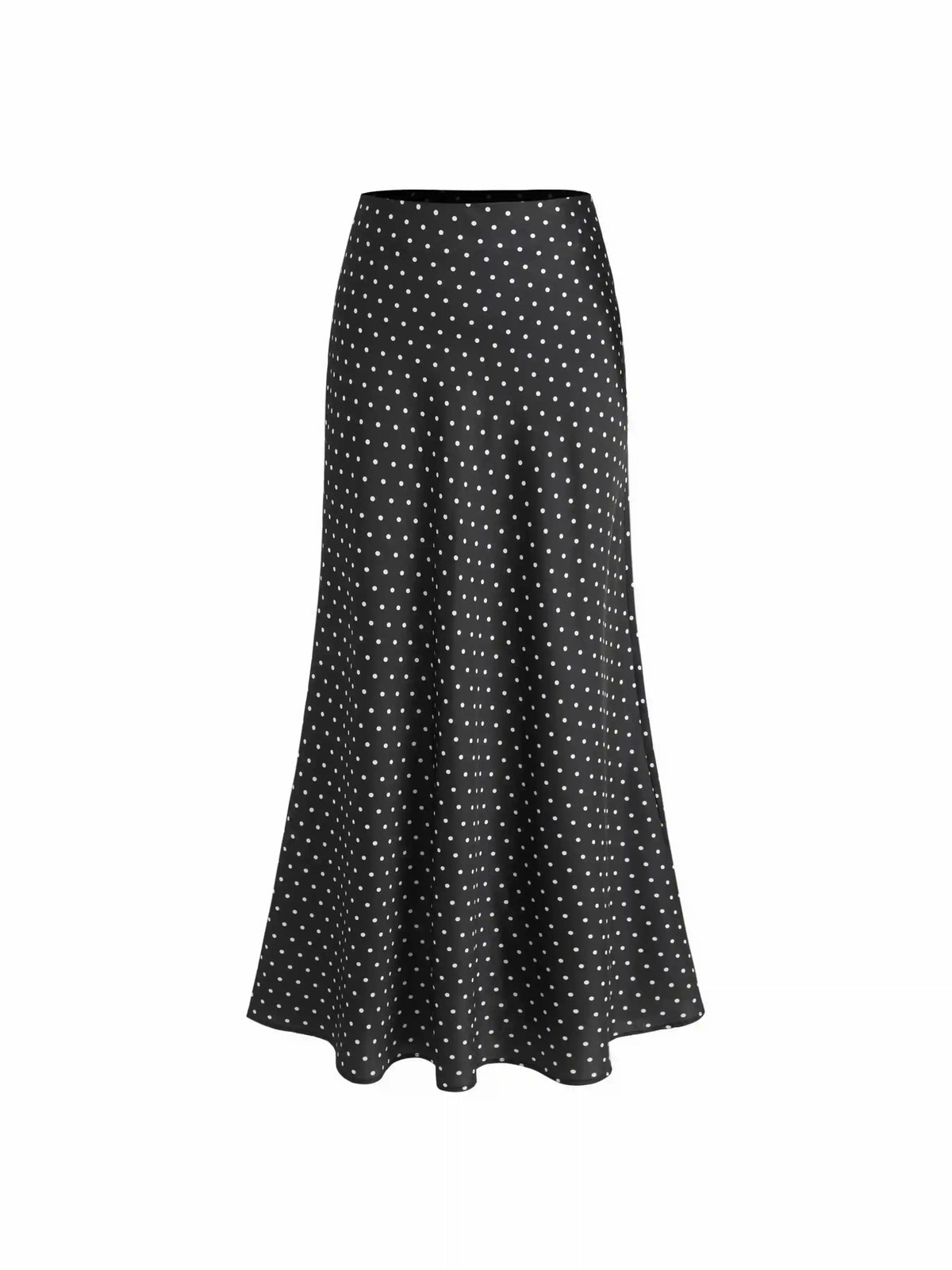 Satin Mid Rise Ruffle Maxi Skirt