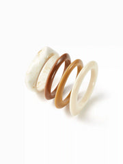 4PCS IRREGULAR RESIN BANGLE BRACELET SET
