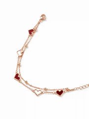 DOUBLE LAYERED HEART CHAIN CRACELET