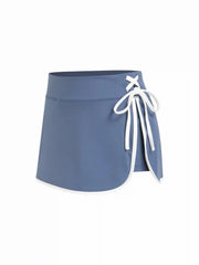 Mid Rise Solid Lined Mini Active Skirt