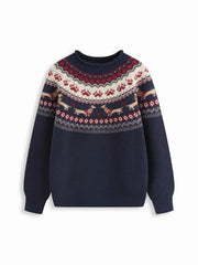 Dachshund Detail Round Neckline Oversized Sweater