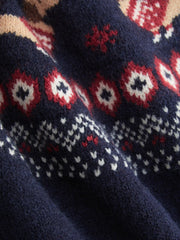 Dachshund Detail Round Neckline Oversized Sweater