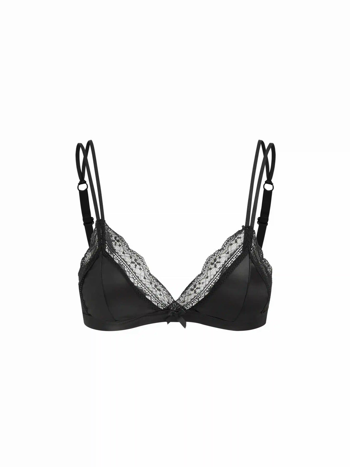 Solid Lace Bowknot Triangle Bralette