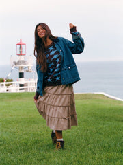 Collar Long Sleeve Oversized Denim Jacket