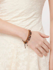 BEADED LAYERED CHAIN BRACELET