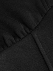 Terry Faux Fur Trim Corset Half Zip Hoodie