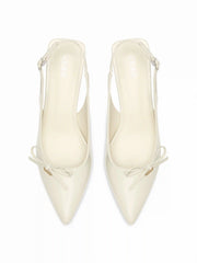 BOWKNOT POINTED TOE SLINGBACK HEELS