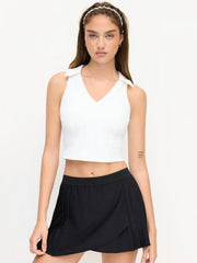 V-neck Solid Active Tank Top