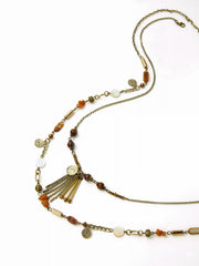 DOUBLE LAYERD STONE NECKLACE