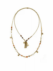 DOUBLE LAYERD STONE NECKLACE