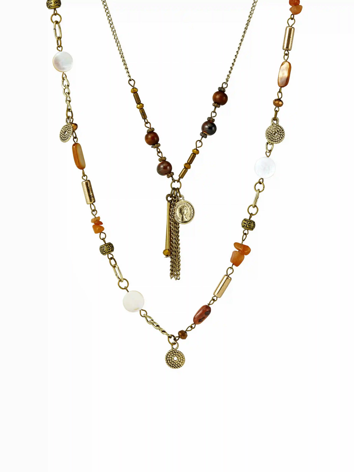 DOUBLE LAYERD STONE NECKLACE