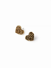 FLORAL HEART SHAPED STUD EARRINGS