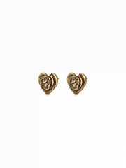 FLORAL HEART SHAPED STUD EARRINGS